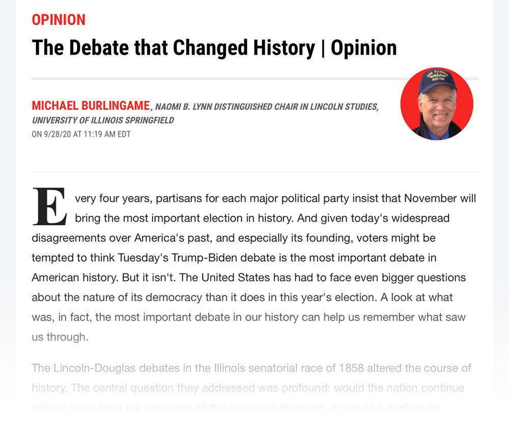 Michael Burlingame: "The Debate that Changed History" — Newsweek