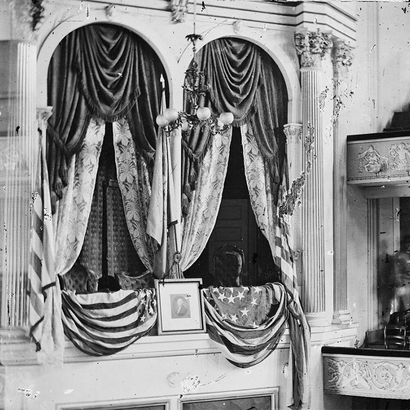 Lincoln Chronology: April 14 — The President's box at Ford's Theatre